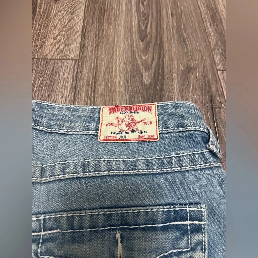 True Religion Shorts Women 28 Blue Denim Julie Bermuda Knee Length USA - Picture 6 of 7
